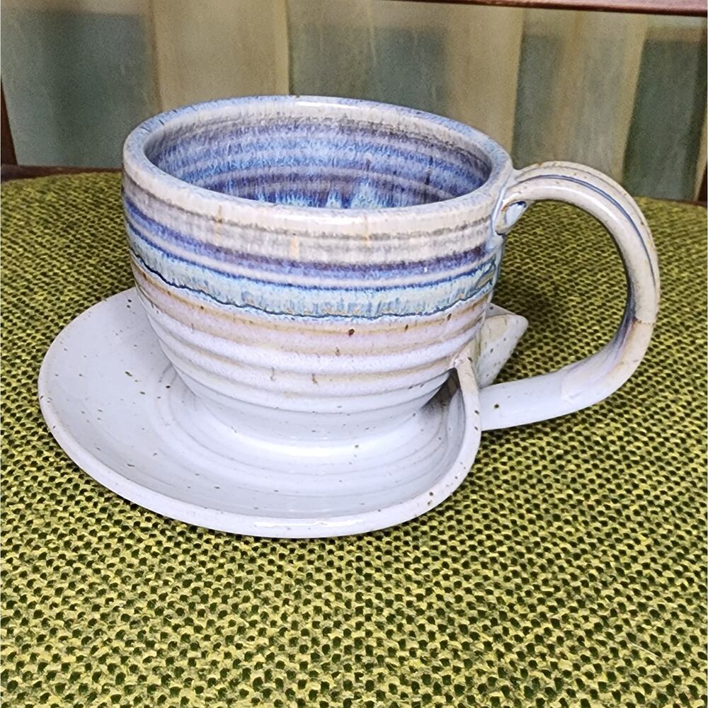 Beautiful Blue Pottery Glazed Stoneware Steve Nedza USA Signed - Picture 2 of 5
